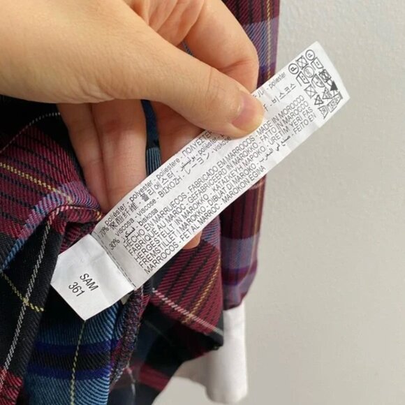 Zara Plaid Printed Mini Dress XS - Picture 6 of 6